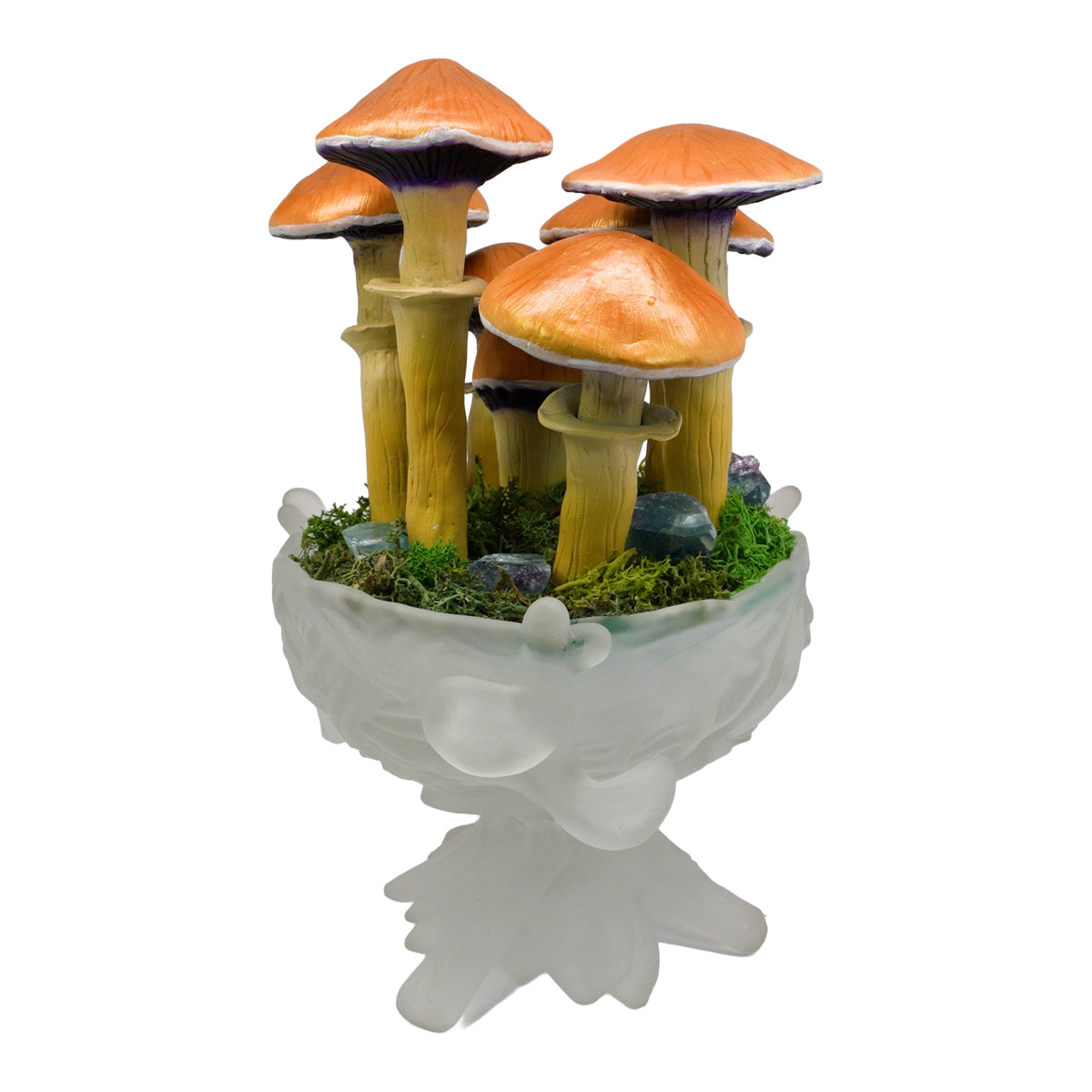 SPY2026L1 • Magic Mushroom Constellation Raised Goblet Decor with Raw Flourite • Handmade